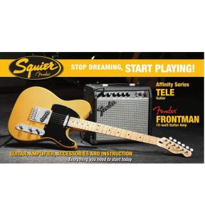 Squier Stop Dreaming Start Playing Set Affinity Series Telecaster Pack with Fender Frontman 15G Amp - Butterscotch Blonde
